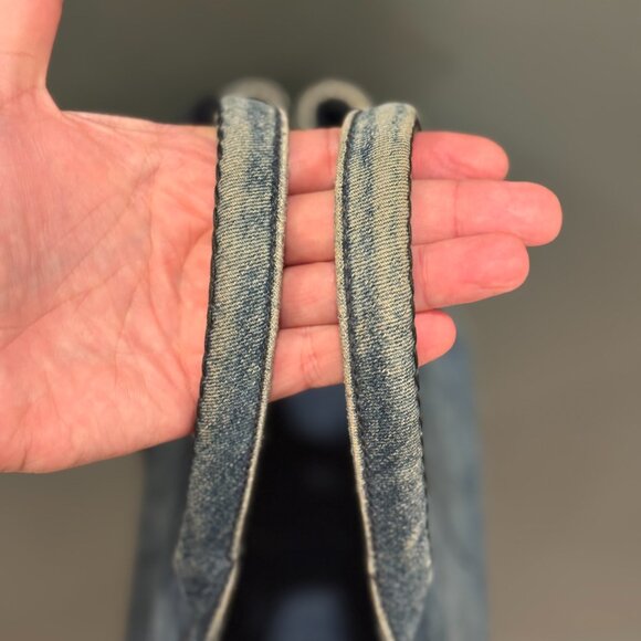 Prada Small Denim Canapa Logo Tote w/ Strap - Picture 5 of 9